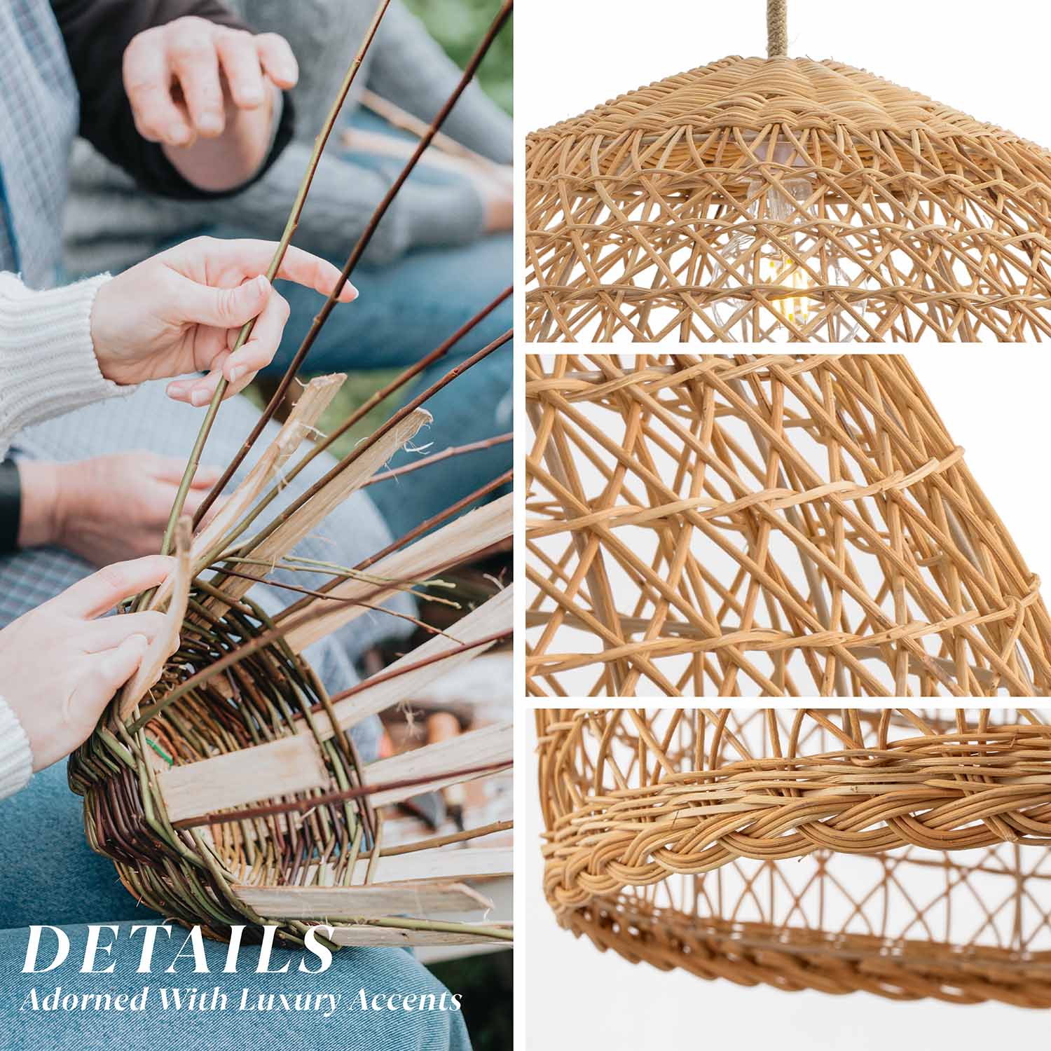 Rowabi - Wholesale Chandelier/Hanging Light - Lumiere Rattan Pendant Light4