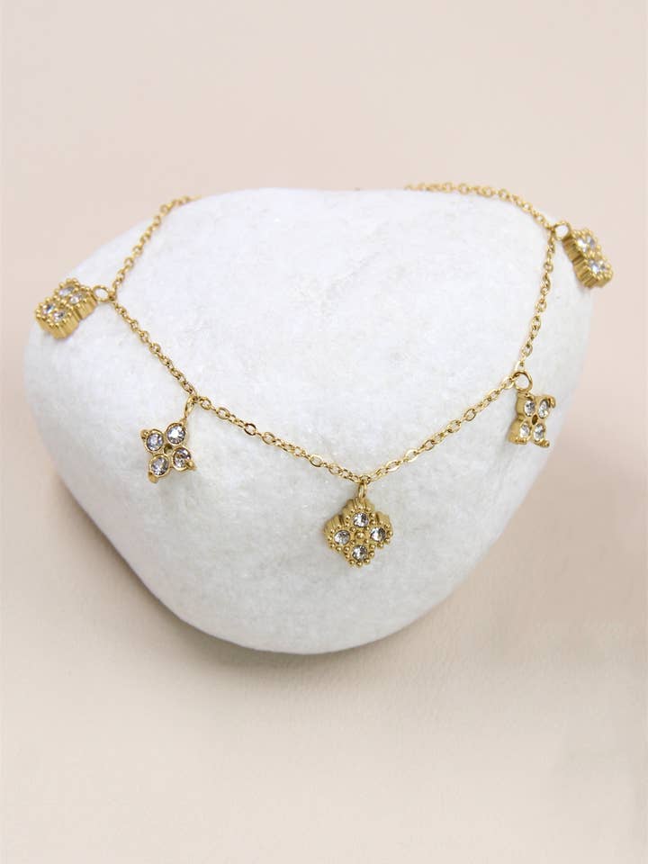 Moon Bracelet With Stainless Steel Charm for wholesale by BELLISSIMA BIJOUX