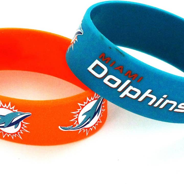 Aminco USA - Vente Bijou – homme - Bracelet large NFL Miami Dolphins, paquet de 21