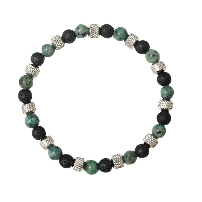 AMORINO SRL - Vente Bracelet de perles - BRACELET HOMME ÉLASTIQUE AVEC PERLES EN PIERRE - DS24304B5413