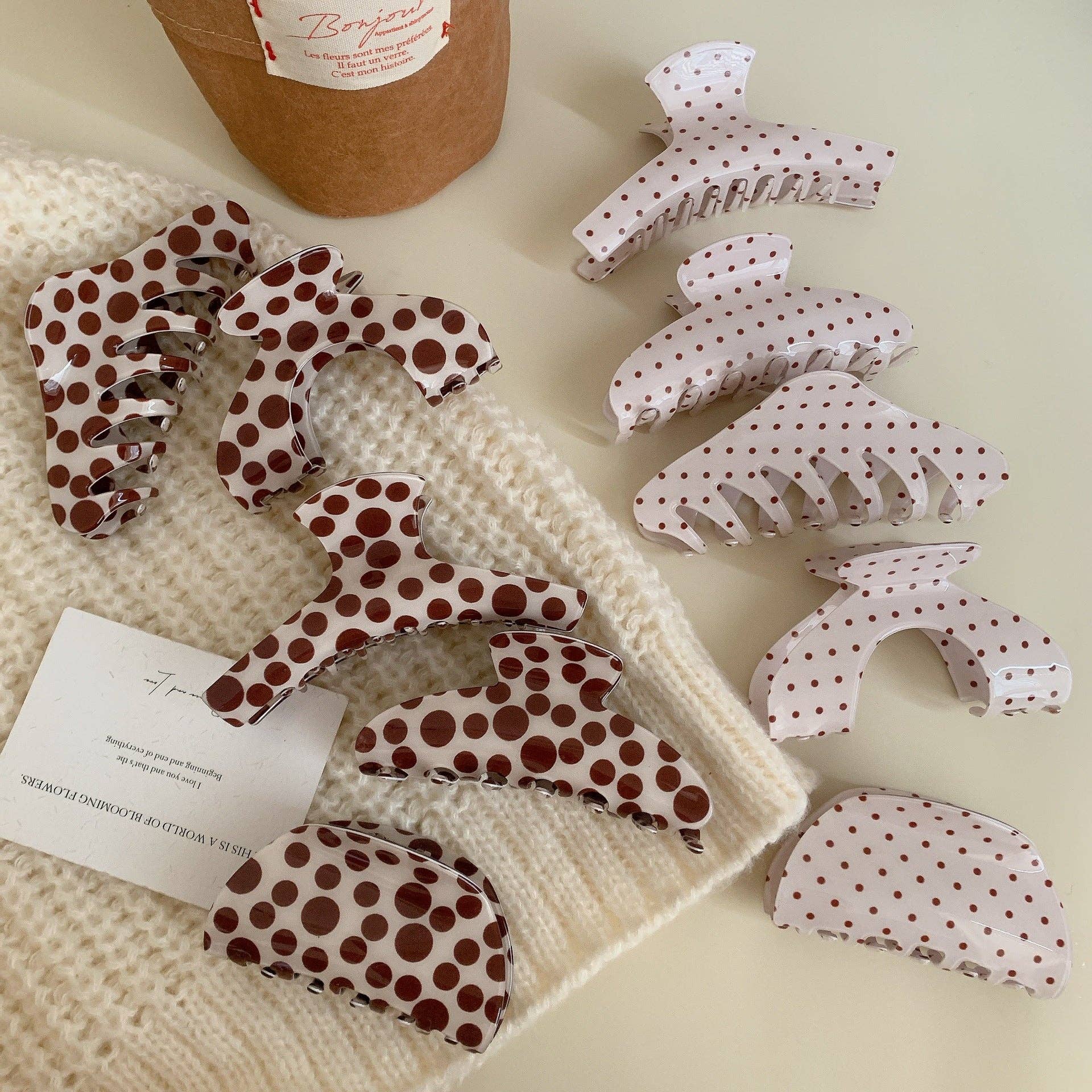 Dipped Shop - Vente Pince à cheveux – femme - Pince à cheveux à pois simples et blocs de couleur DP25F57315