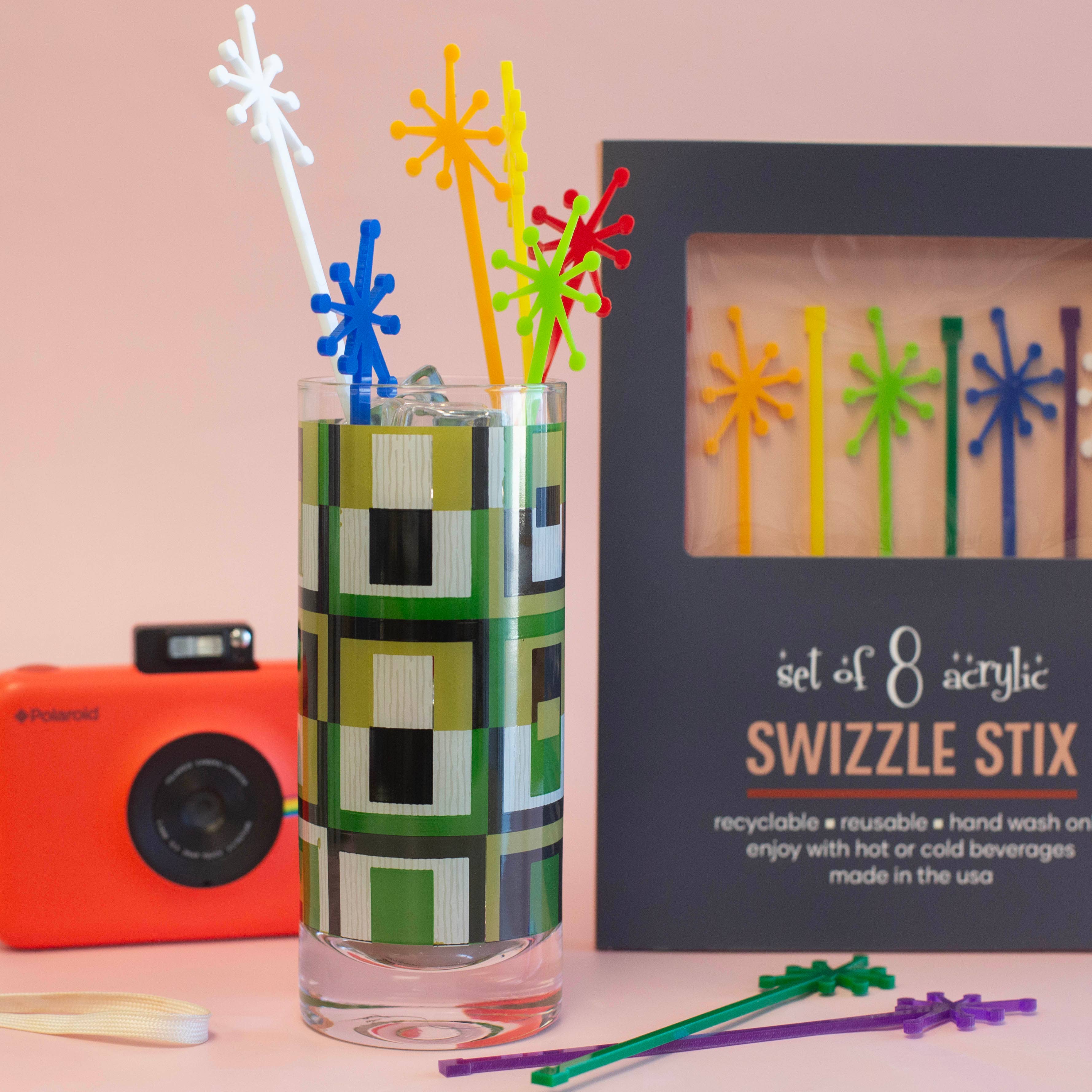 Mod Lounge Paper Company - Wholesale Drink Stirrer - Retro Starburst LGBTQ Rainbow Pride Acrylic Beverage Mixing 1