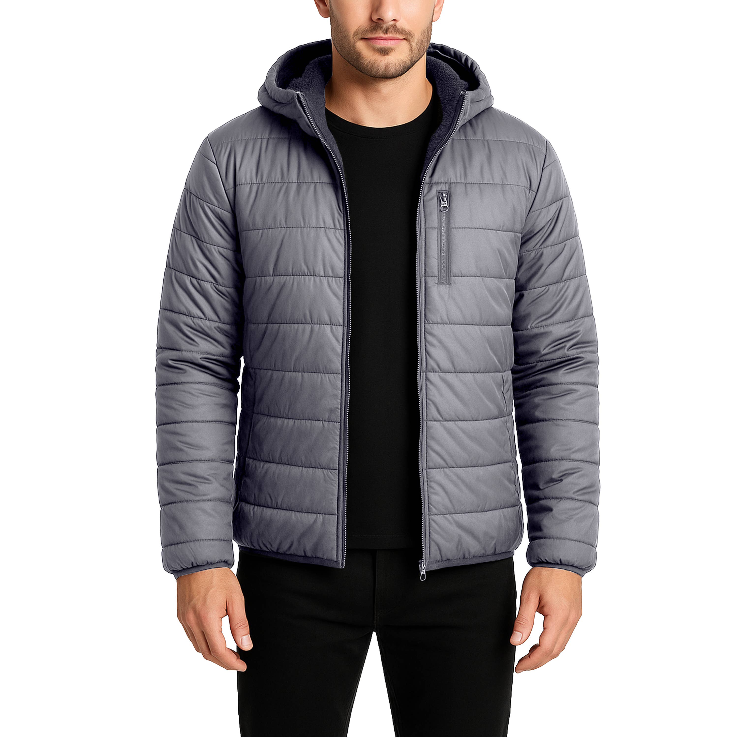 Galaxy By Harvic - Wholesale Puffer Jacket - Men's -  Men's Sherpa-Lined Hooded Puffer Jacket9
