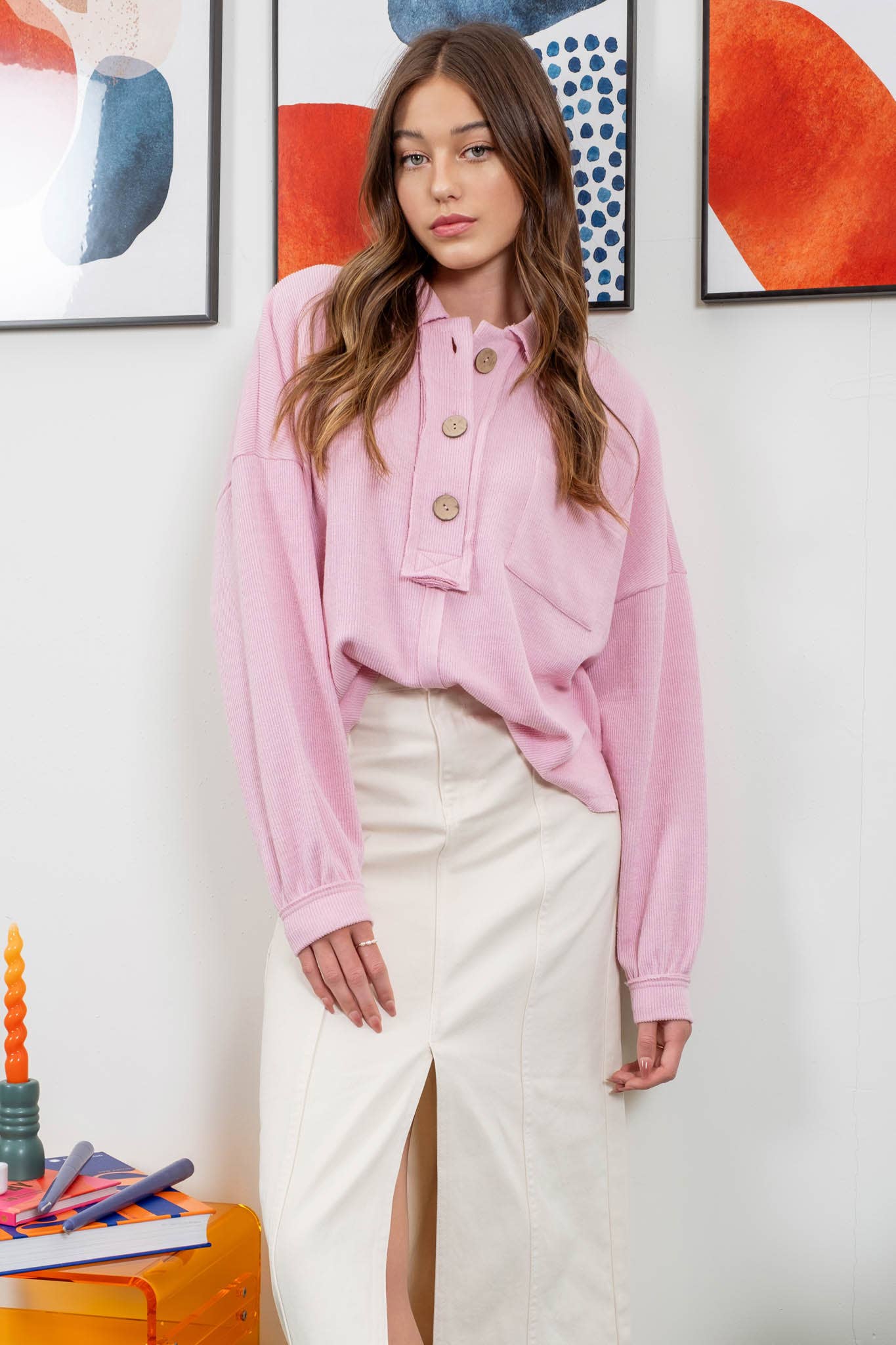 Blu Pepper - Venta al por mayor Jersey corto de punto - Mujer - TOP DE PUNTO CON CUELLO Y BORDES CRUDOS44