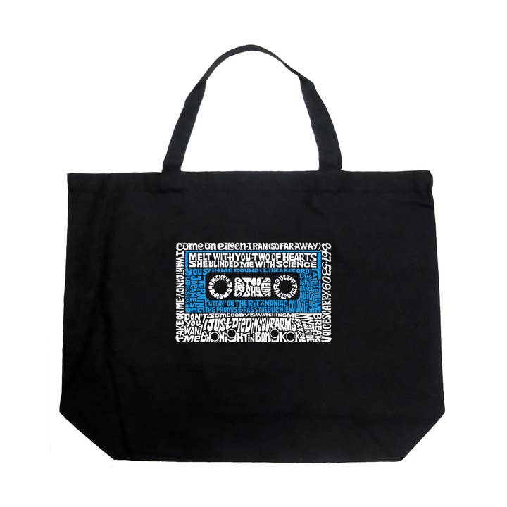 LA Pop Art Word Art Tote Bag - 80s One Hit Wonders for wholesale by LA Pop Art