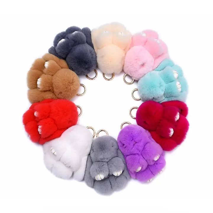TAPA fashion - Wholesale Keychain - Women's - Large Rabbit Pom Pom Key Chain KC0225-6 (12PC)4