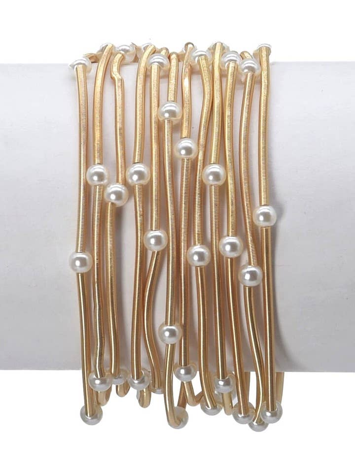 Multi Strand Coil Beaded Bracelet for wholesale by MiMi Wholesale