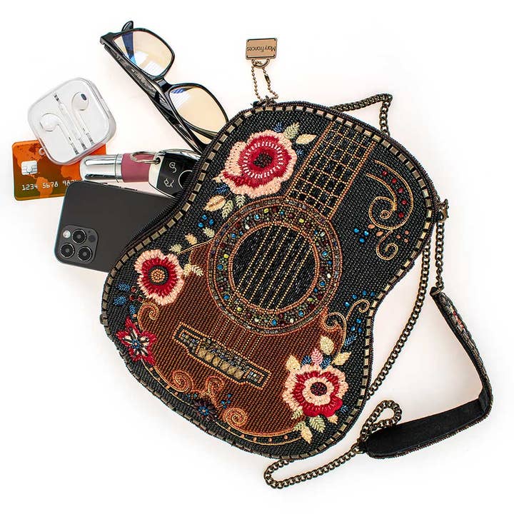 Mary Frances Accessories - Wholesale Crossbody Bag - Women's - Classical Vibe Beaded Guitar Crossbody Handbag8