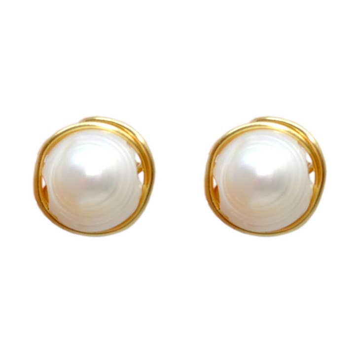 Pearl Chip Earrings for wholesale by Arrecife Accesorios