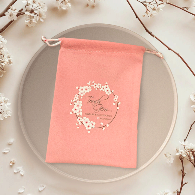 Zakka - Wholesale Gift bag - 100pcs Personalized Custom Logo Print Velvet Bag 2.75"x3.5"9