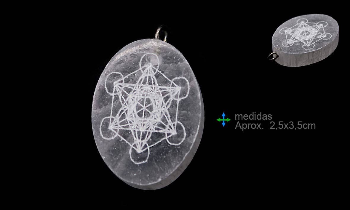 Esoterica Arte - Wholesale Spiritual Stone/Crystal - Pendant Selenite Metatron Approx. 2, 5x3, 5cm (5uid.)