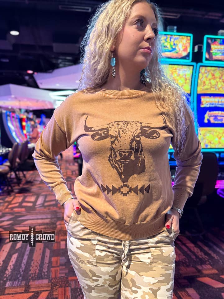 Blazin' Bull Sweater for wholesale by Rowdy Crowd Clothing