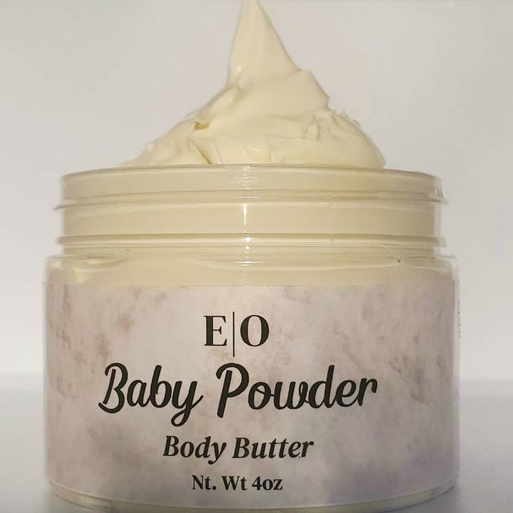 Babypuder-Körperbutter (unbeschriftet) für den Großhandel von EVERYTHING ORGANIX