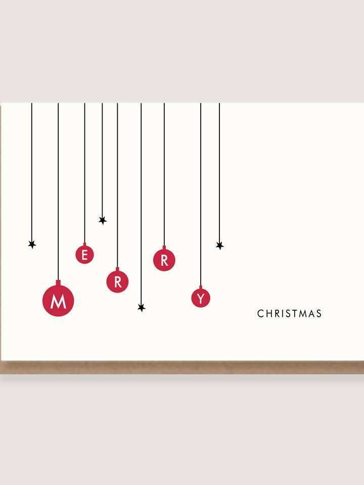 folding card - “Balls and stars - Merry christmas” (copy) for wholesale by LØTTEBOM