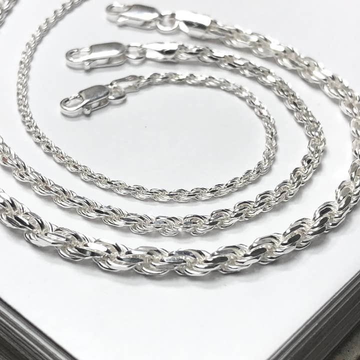 Pulseira Corda Prata | Prata de 1ª Lei por atacado de Sarah Taylor Designs