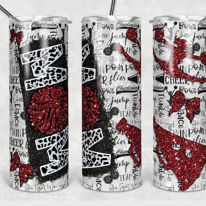 Cheer mom - red glitter for wholesale by Fandangles