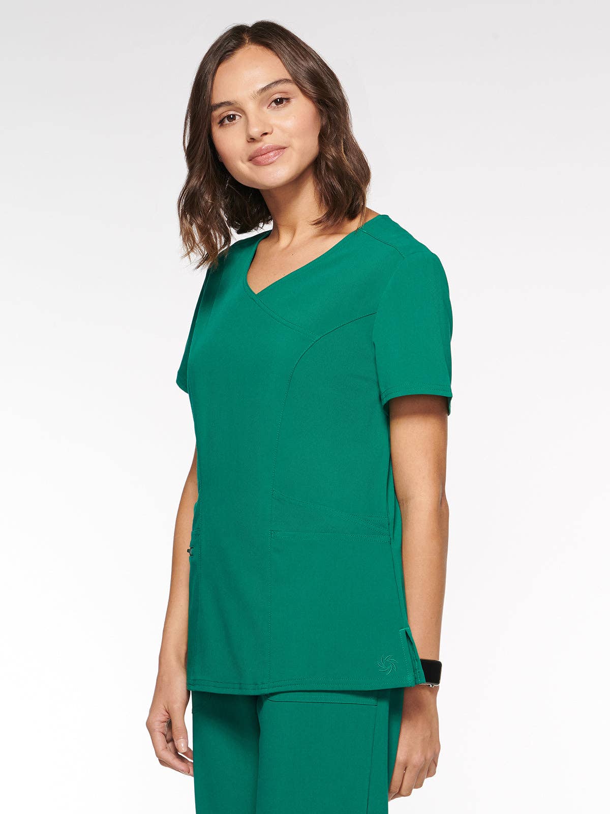 Aura Naturale – wholesale Healthcare uniform – Women's – Coral Women Mock Wrap with 6 Pockets Scrubs Top (94003)9