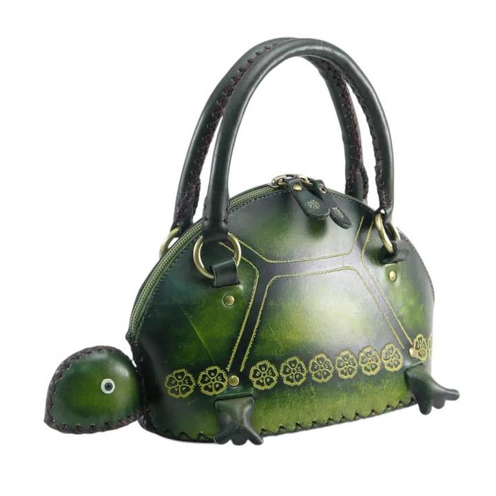 Handgjord läder Turtle Purse Tote handväska för wholesale av Sunflower Handmade leather inc