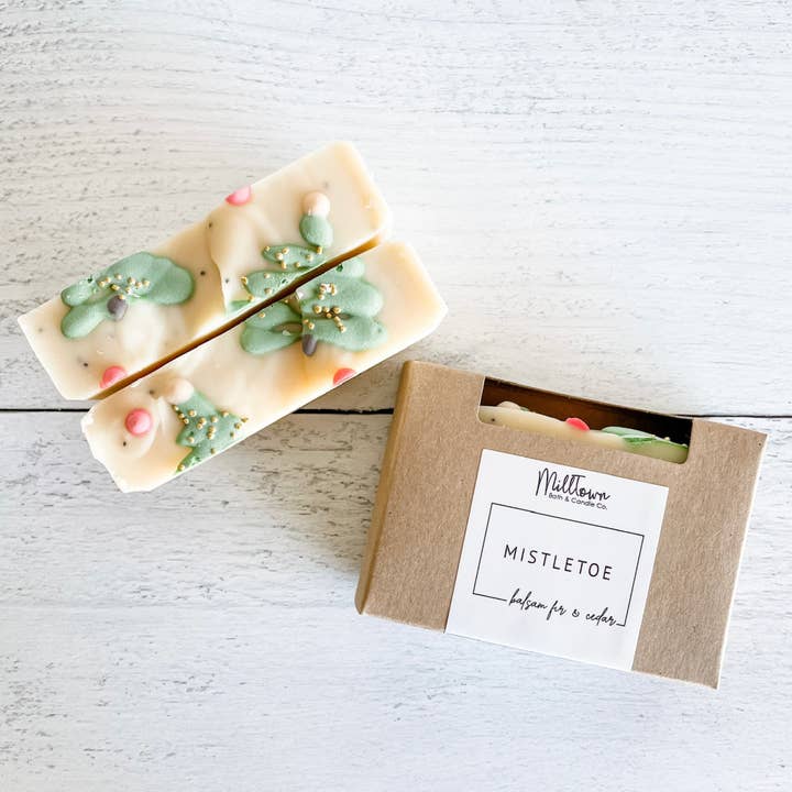 MillTown Bath & Candle Company - Wholesale Bar Soap - Mistletoe Handmade Bar Soap | Plant-Based & Moisturizing | Paraben & Phthalate-Free1