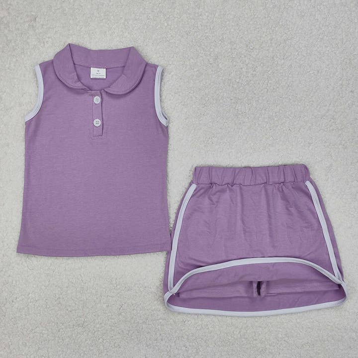 Baby Girls Lavender Pullover Top Sports Shorts Clothes Sets for wholesale by Aier Wholesale