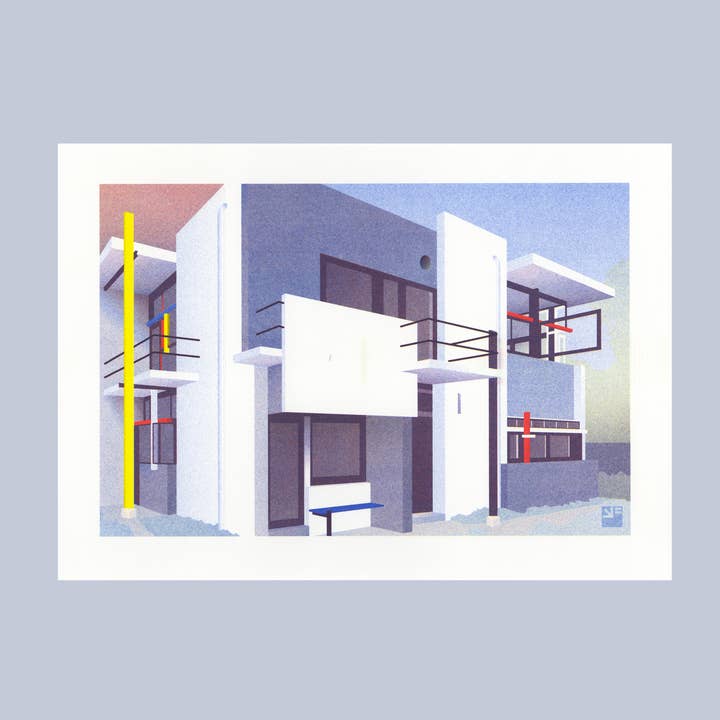riso print - The Rietveld Schröder House - Utrecht NL - A4 for wholesale by VrijFormaat