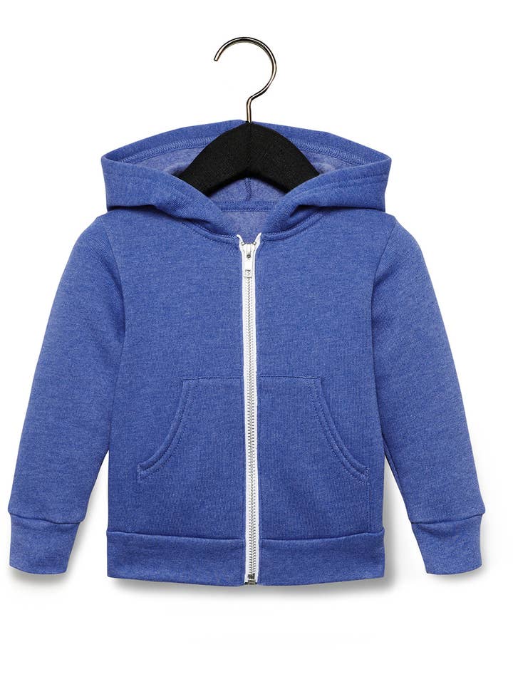Total Apparel - Wholesale Hoodie - Kids - Bella + Canvas 3739T - Toddler Full-Zip Hooded Sweatshirt