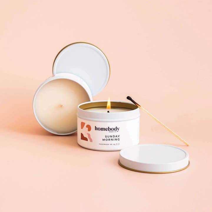 Homebody Candle Co. - Wholesale Travel Candles - Sunday Morning • candle tin1