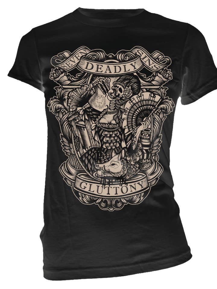 Womens Gluttony Tee for wholesale by Se7en Deadly