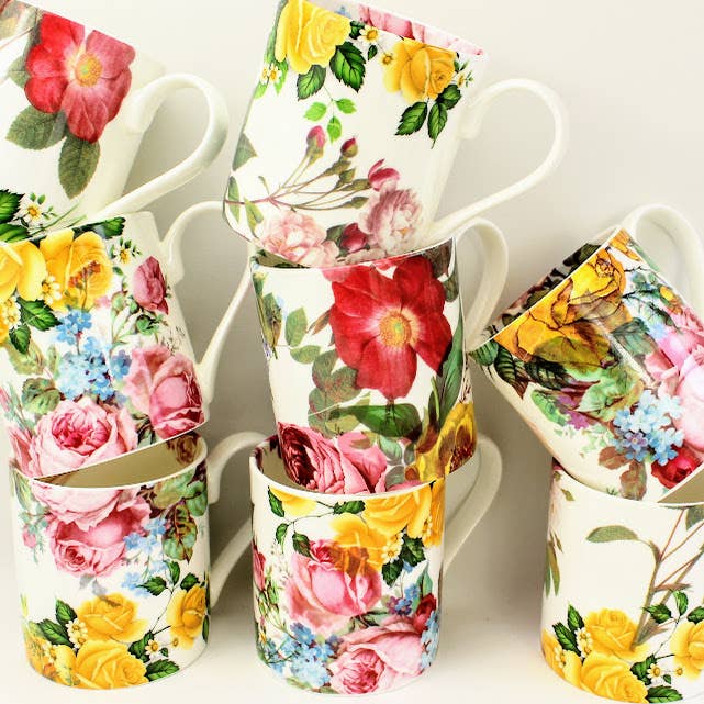 3/4 Pint Mug 'Rosie Posie' for wholesale by Rob Turner THE ART OF TABLEWARE