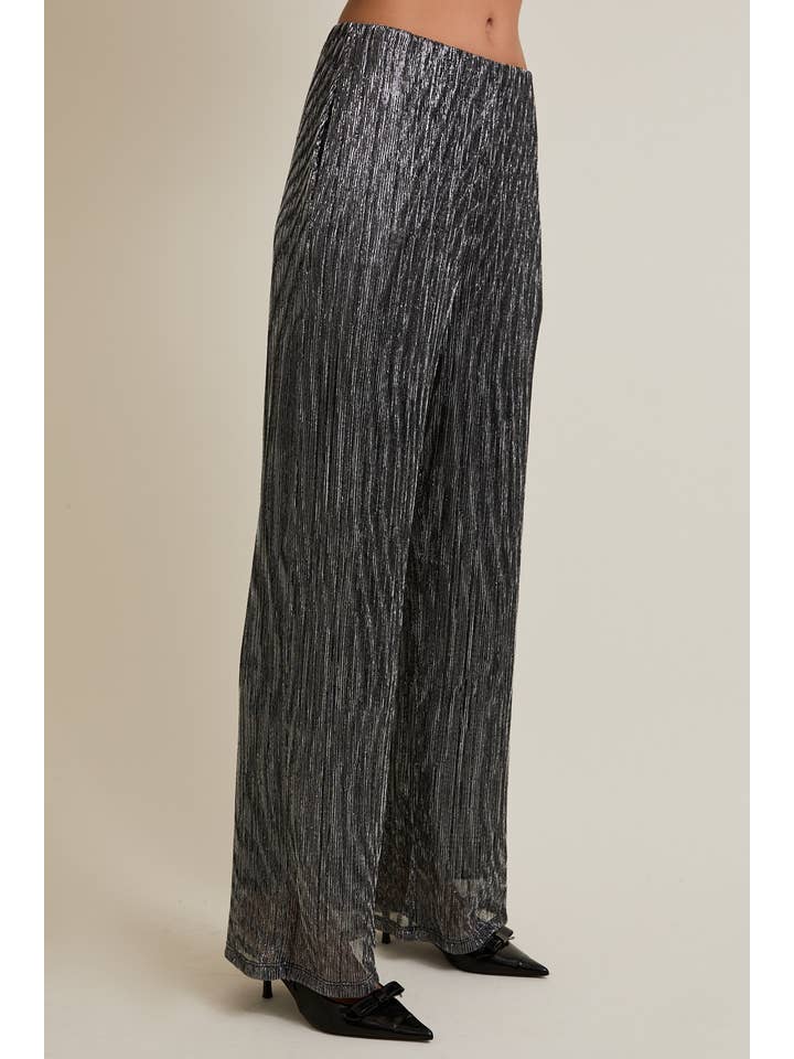 SILVER BLACK METALLIC PANTS for wholesale on Faire2