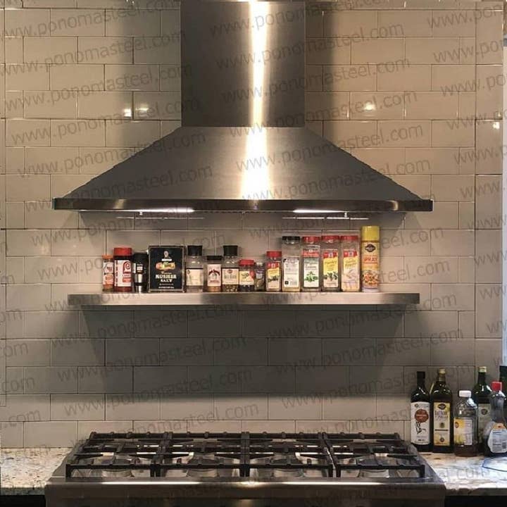 36"x10"x2.0" (cm.91x25,4x5,1) brushed stainless steel floating shelf for wholesale by American Smart