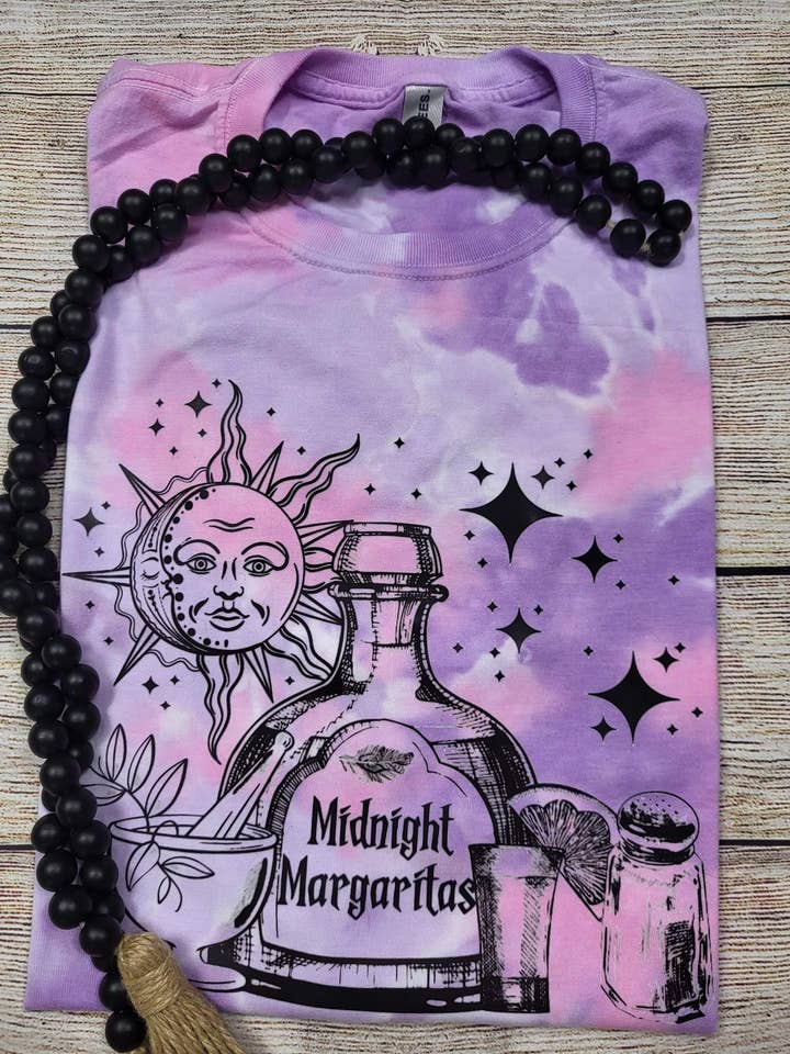 Camiseta Tie Dye Midnight Margaritas por atacado de Wanderlust Designs Wholesale