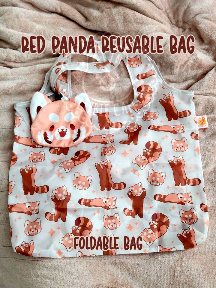 Sac réutilisable - Panda roux pour la vente par Lizbie Cafe
