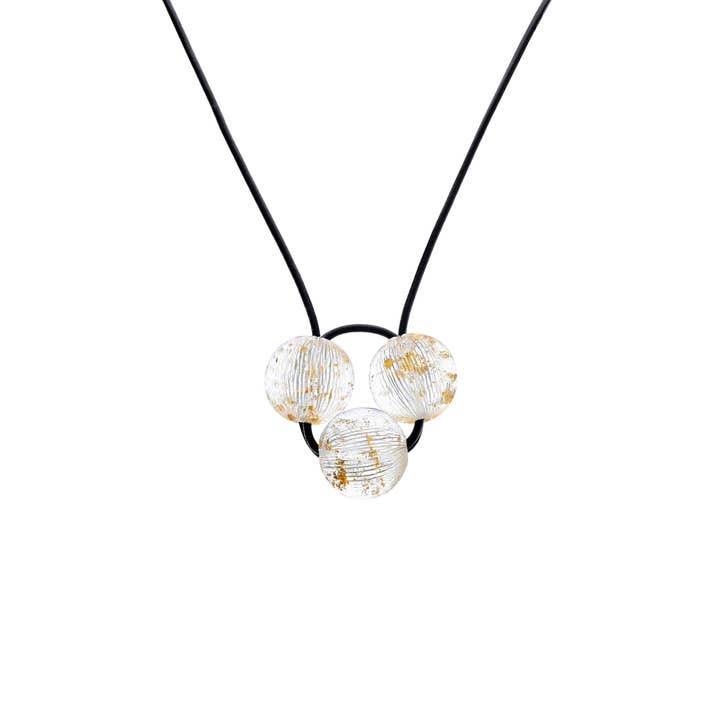 24K guld flake 3 boll halsband för wholesale av Gold & Honey