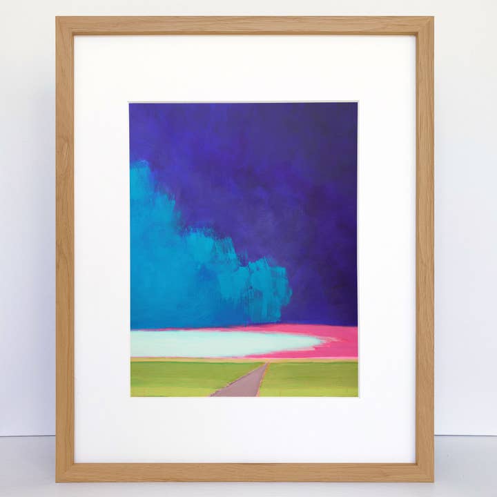 Impression de paysage abstrait Vibrant Summer Storm pour la vente par Catherine Freshley Art