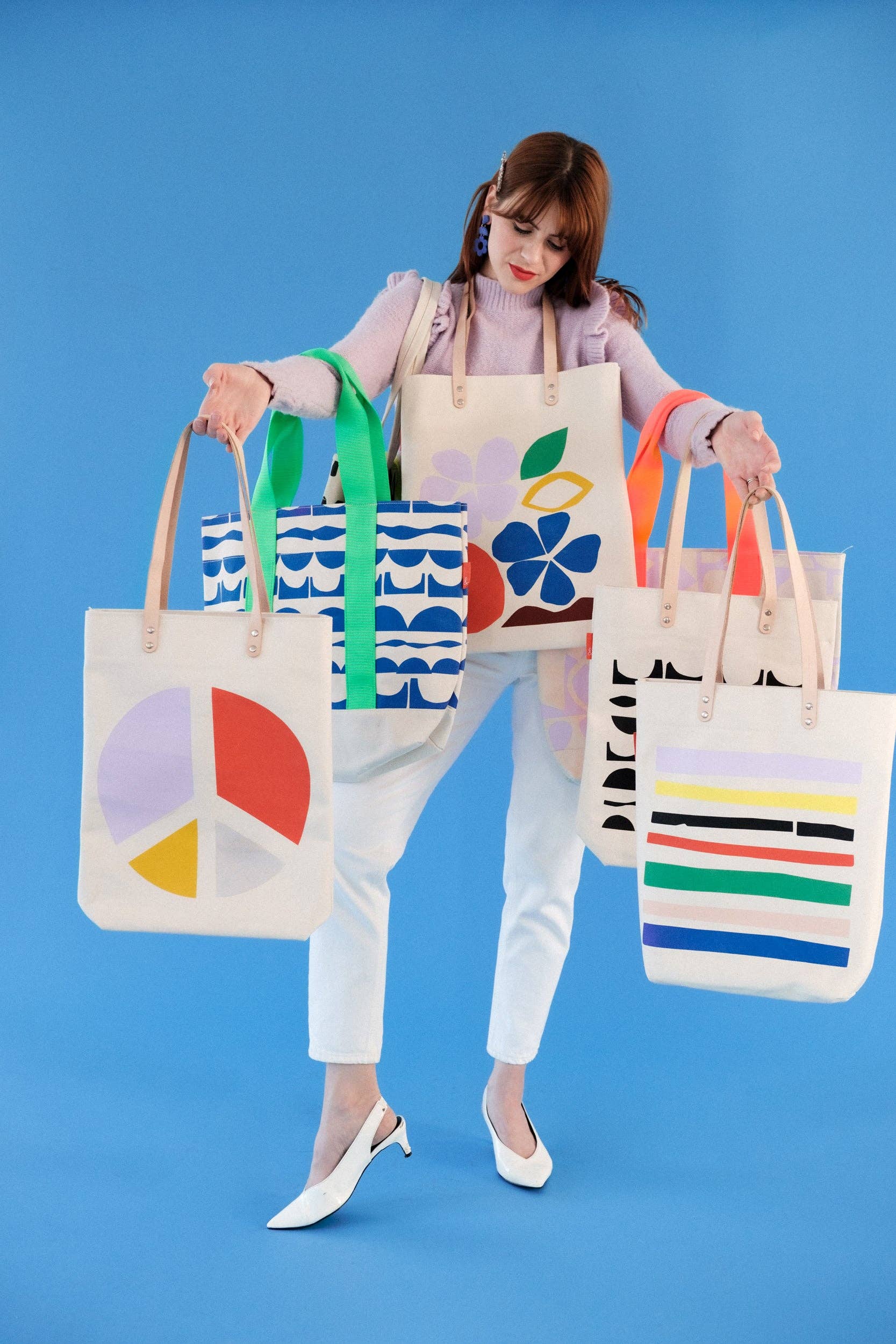 Ampersand Design Studio - Wholesale Tote Bag - Women's - Color Me Striped Medium Tote2