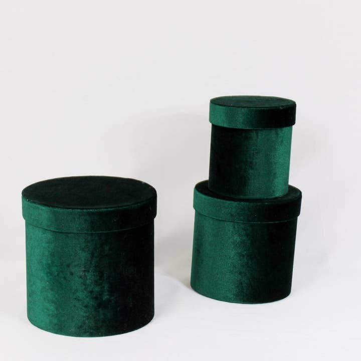 Elegant Design Supply - Wholesale Gift Box - Velvet Round Flower Hat Box with Lid8