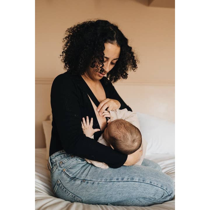 You&Milk - Wholesale Nursing Top - Maternity - Love my body nursing bodysuit in pointelle (Black, Camel)5