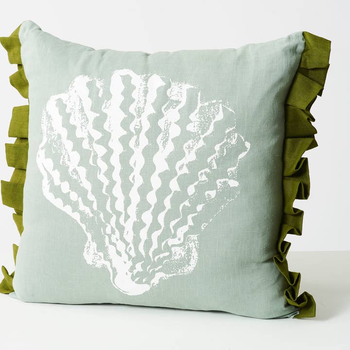 Single Pilgrim Cushion | Aqua for wholesale by Stoff Studios