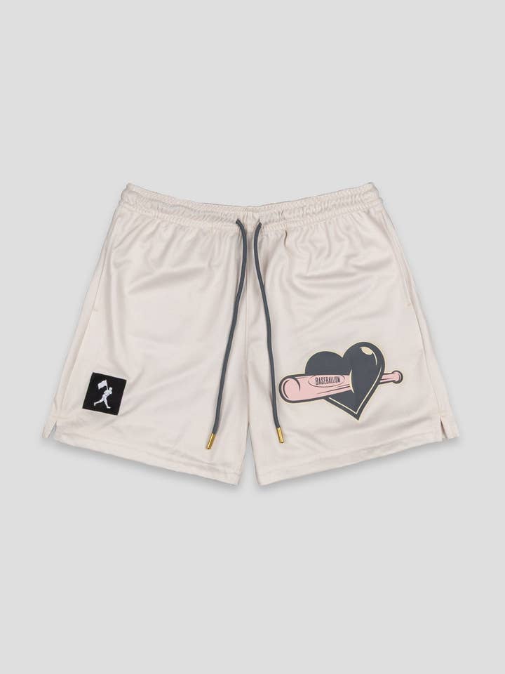 Calções de Malha com Coração, Morcego, Diamante e Ar - Juvenil por atacado de Baseballism