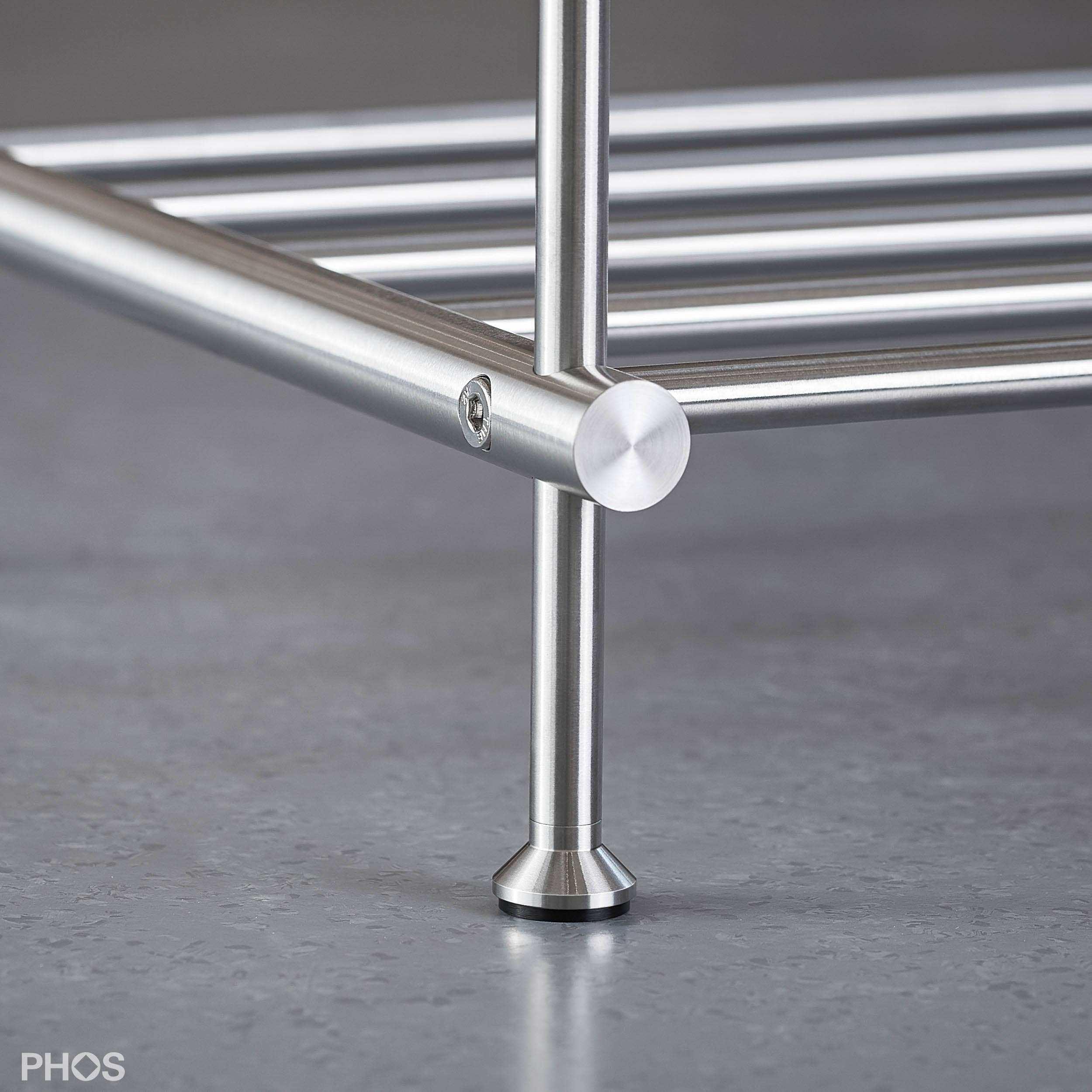 PHOS Design GmbH - Vente Étagères à chaussures - Étagères larges à chaussures en acier inoxydable massif, profondeur 30 cm10