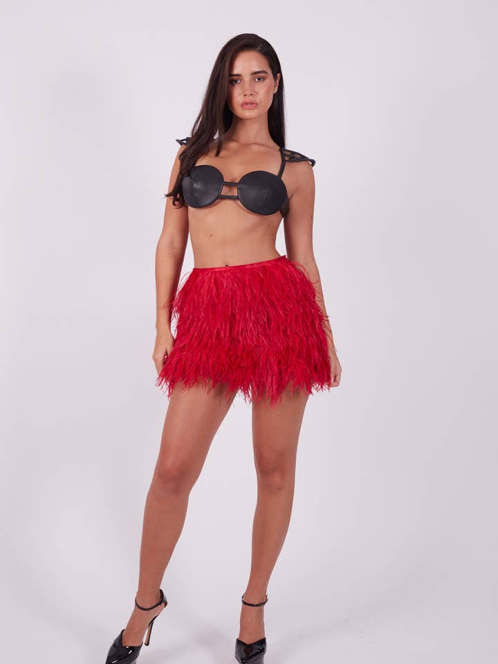 Ostrich Feather Mini Skirt for wholesale by Wadsworth House
