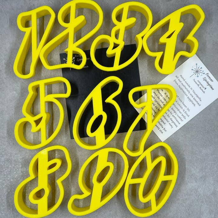 NUMBERS 0 1 2 3 4 5 6 7 8 9 Font D Cookie Cutter for Fondant / Polymer Clay / Clay / Plasticine for wholesale by Forever Springtime