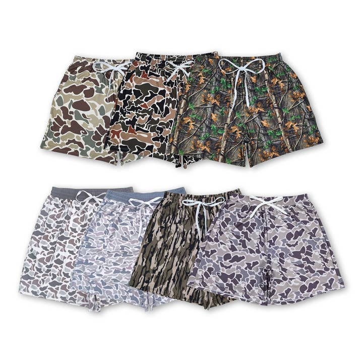 Yawoo Garments - Wholesale Swim Shorts - Men's - Multi color camo adult men swim trunks