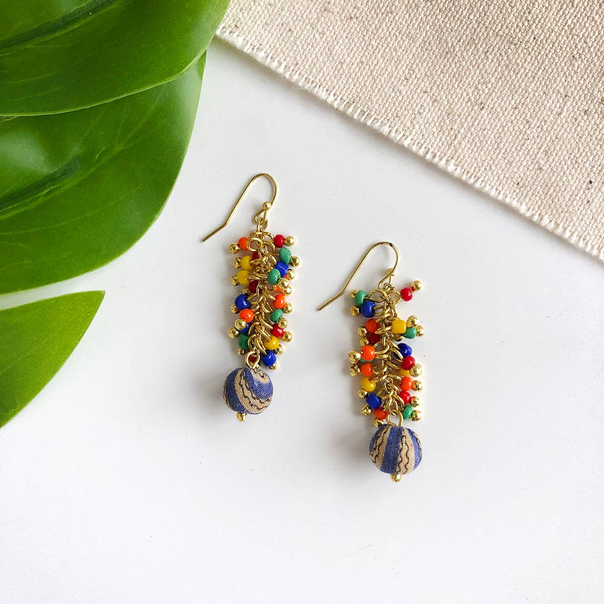 WorldFinds - Wholesale Dangle Earrings - Confetti Kantha Cluster Earrings3