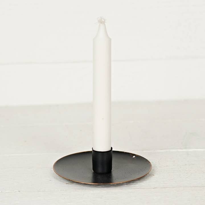 Holiday Depot Inc. - Wholesale Candle Holder - 570766- Black Metal Round Plate Taper Holder-5Dx1.22