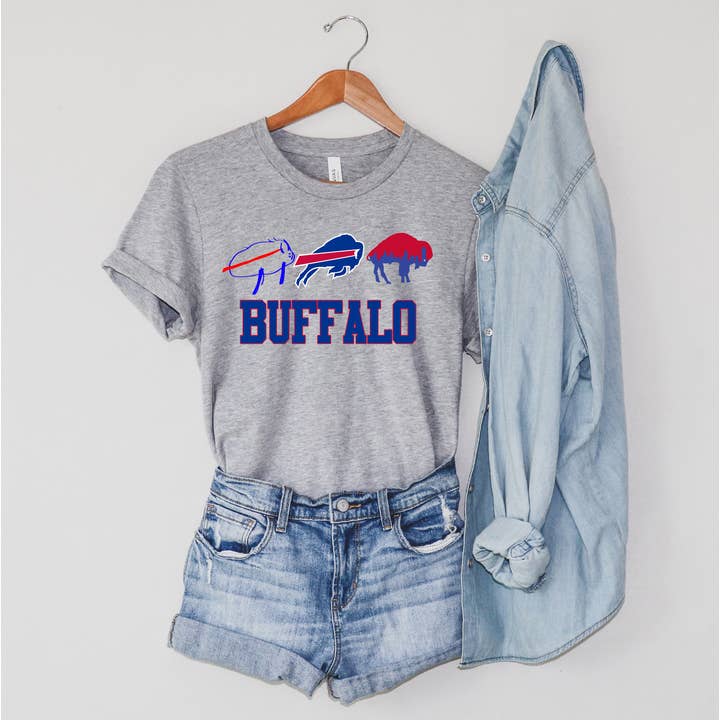 Buffalo Through Time Unisex T-shirt - Bills for wholesale by Into The Desert