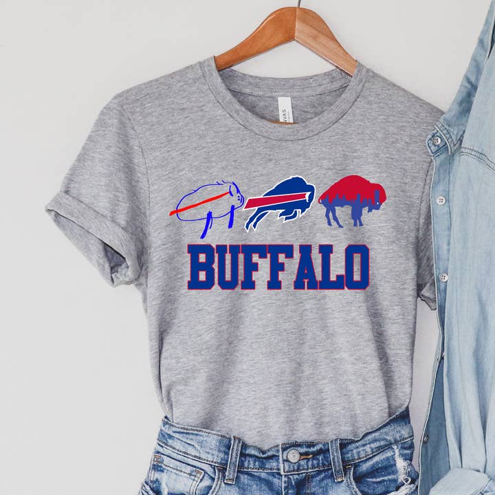 Buffalo Through Time Unisex T-shirt - Bills for wholesale by Into The Desert