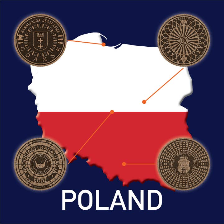 Manhole Cover Coasters Polen voor wholesale door Tombino
