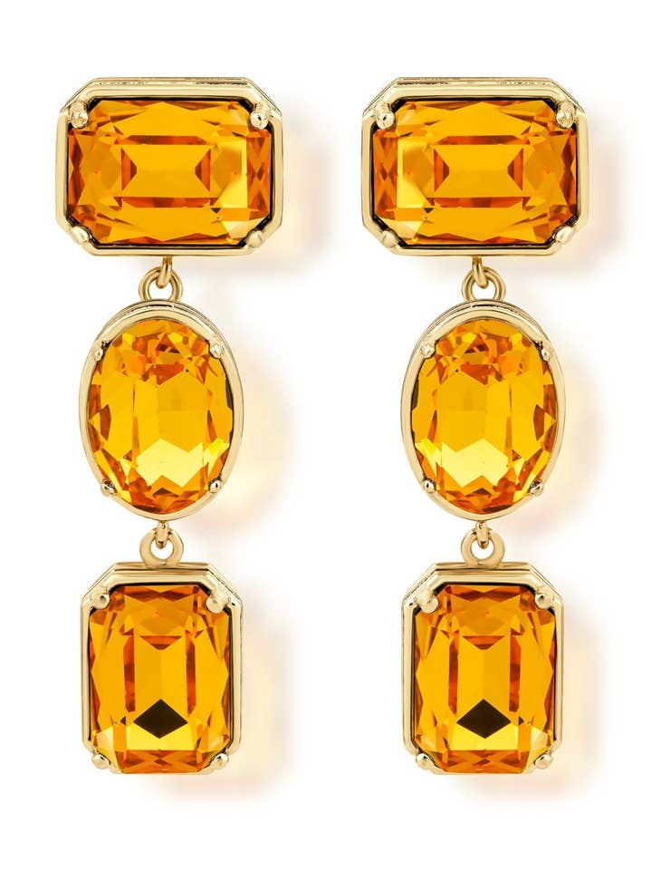 Melodia Trio Sarı Küpe for wholesale by Ninon